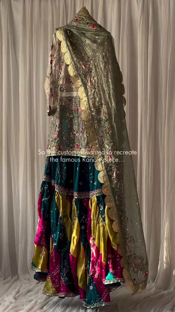 👑 Royal Heritage Multicolour Hand-Embroidered Lehenga Set – A Regal Masterpiece Reimagined 👑