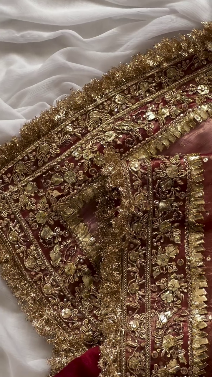 ✨ Majestic Gold Regal Hand-Embroidered Lehenga Set – A Timeless Heirloom of Royal Grandeur ✨