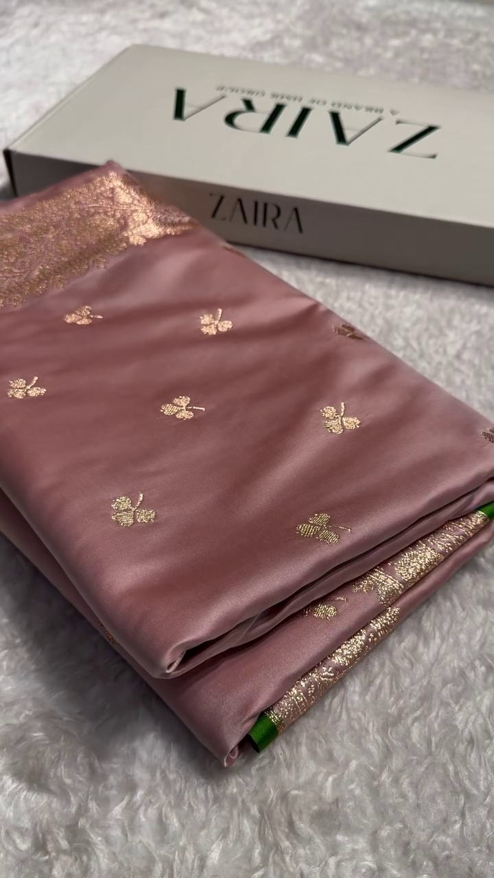 🌸 Rosewood Luxe Banarasi Silk Suit/Saree Fabric – A Timeless Blend of Grace & Grandeur 🌸✨