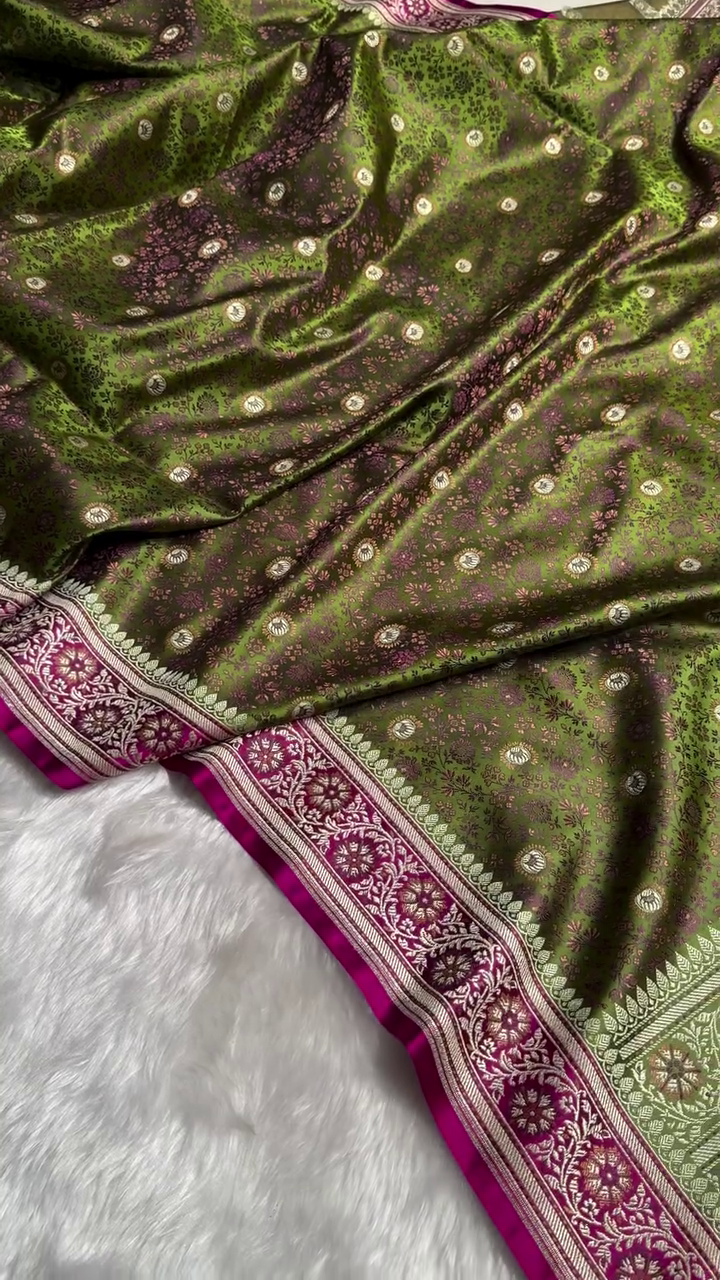 “Royal Banarasi Brocade Saree Fabric – Luxury Woven Silk Material with Intricate Zari Motifs (Multiple Colours & Custom Sizes XXS–XXL)”