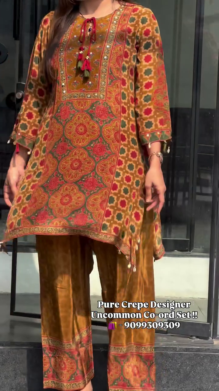 ✨ Royal Heritage Pure Crepe Designer Co-Ord Set – Timeless Tradition, Modern Grace 👑🌿