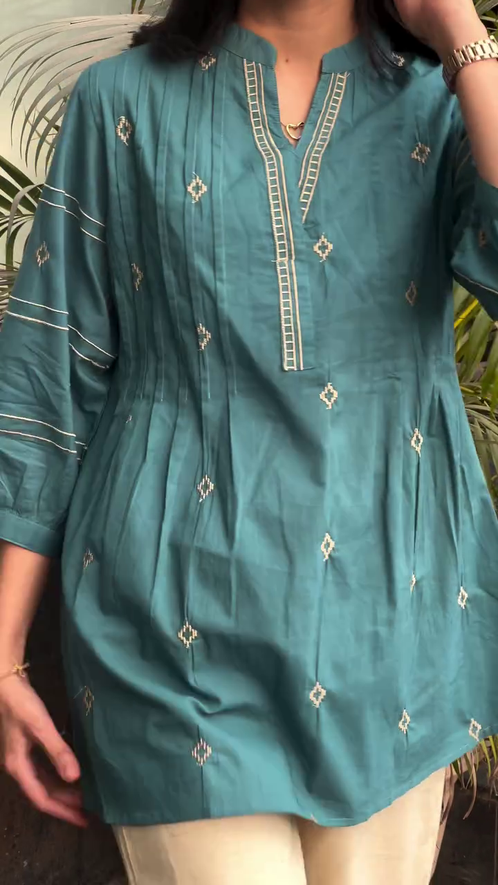 🌿 Olive Grace Embroidered Kurti Co-Ord Set – Minimal Elegance, Everyday Sophistication ✨