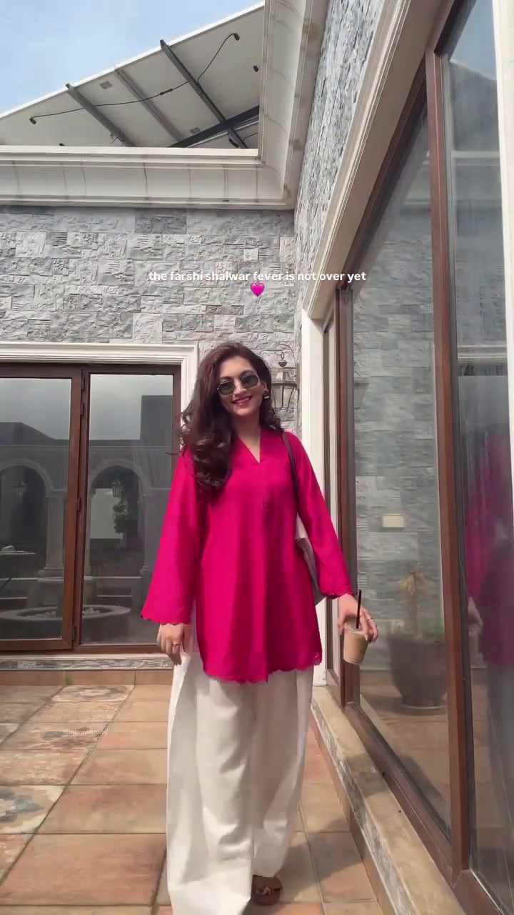 💖 Ruby Breeze Farshi Shalwar Co-Ord Set – Flowing Grace, Modern Glam ✨