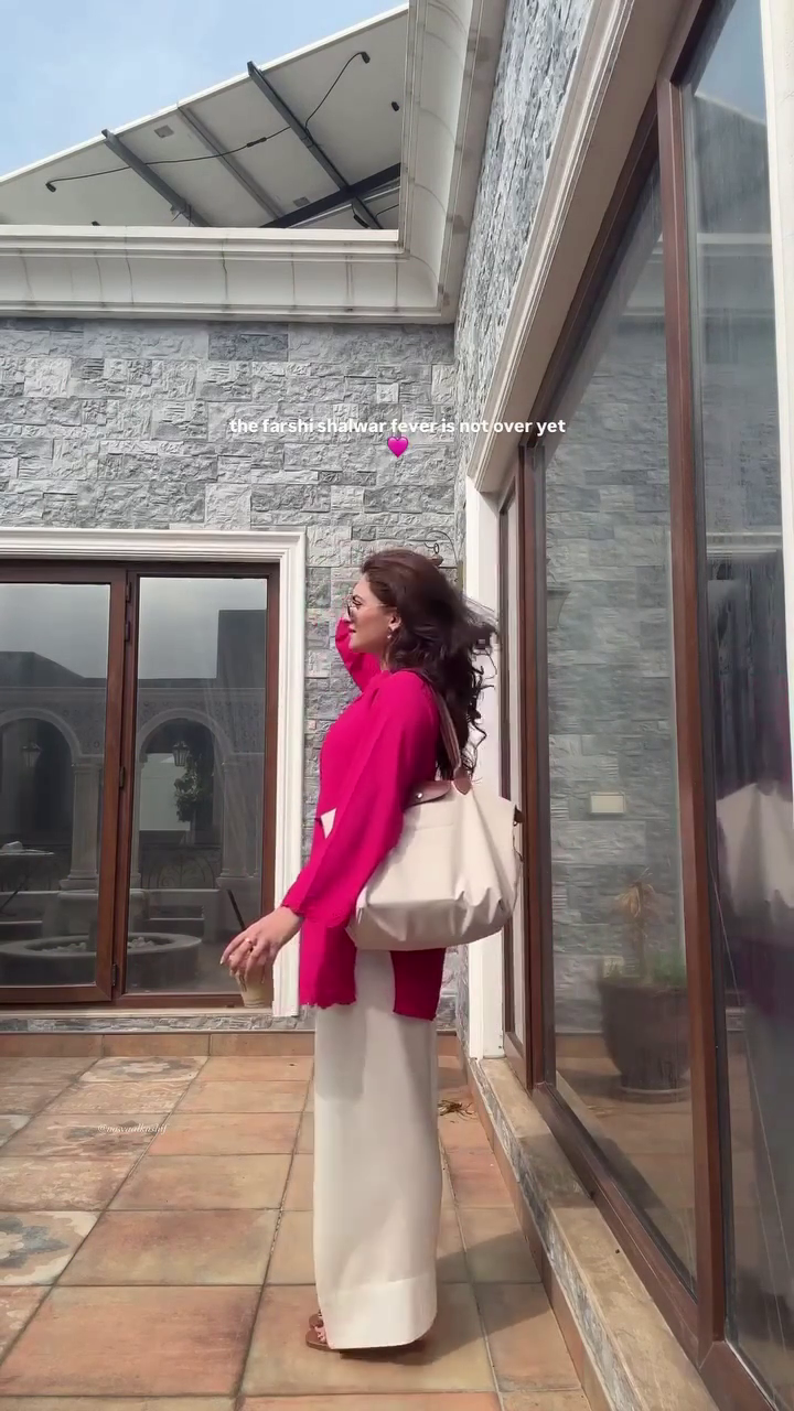 💖 Ruby Breeze Farshi Shalwar Co-Ord Set – Flowing Grace, Modern Glam ✨