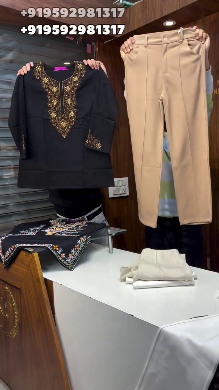 ✨ Noor Elegance Embroidered Co-Ord Set – Classic Black with Golden Glam 💛🖤