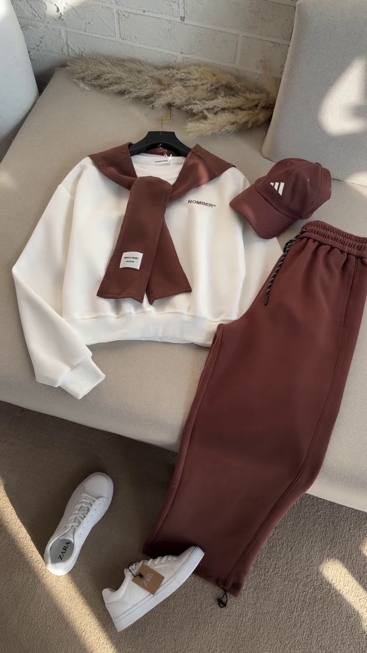 🤎 Mocha Luxe Athleisure Co-Ord Set ✨ | Premium Sweatshirt & Jogger Combo | XXS–XXL