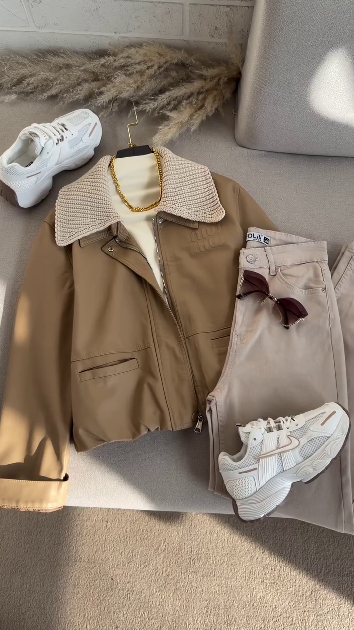 🤎 Desert Luxe Knit-Collar Jacket Set ✨ | Premium Camel Layered Outfit | XXS–XXL