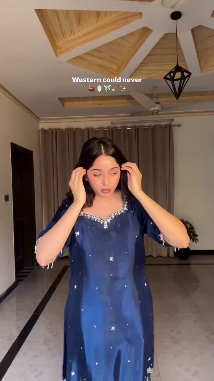 💙 Midnight Noor Silk Kurta Palazzo Set – Timeless Ethnic Elegance 💙