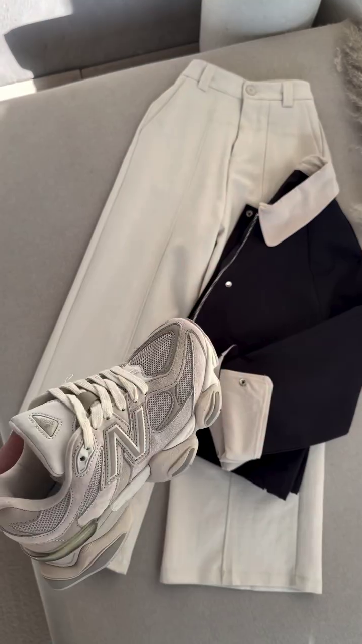 🖤 Urban Contrast Collar Jacket & Tailored Trouser Set – Modern Luxe Collection (XXS–XXL) ✨