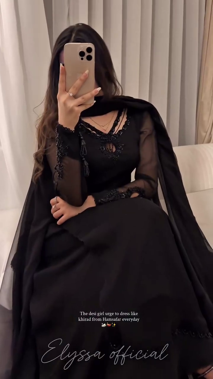 🖤 Midnight Elegance Embroidered Abaya Set – Luxury Modest Evening Outfit ✨👑