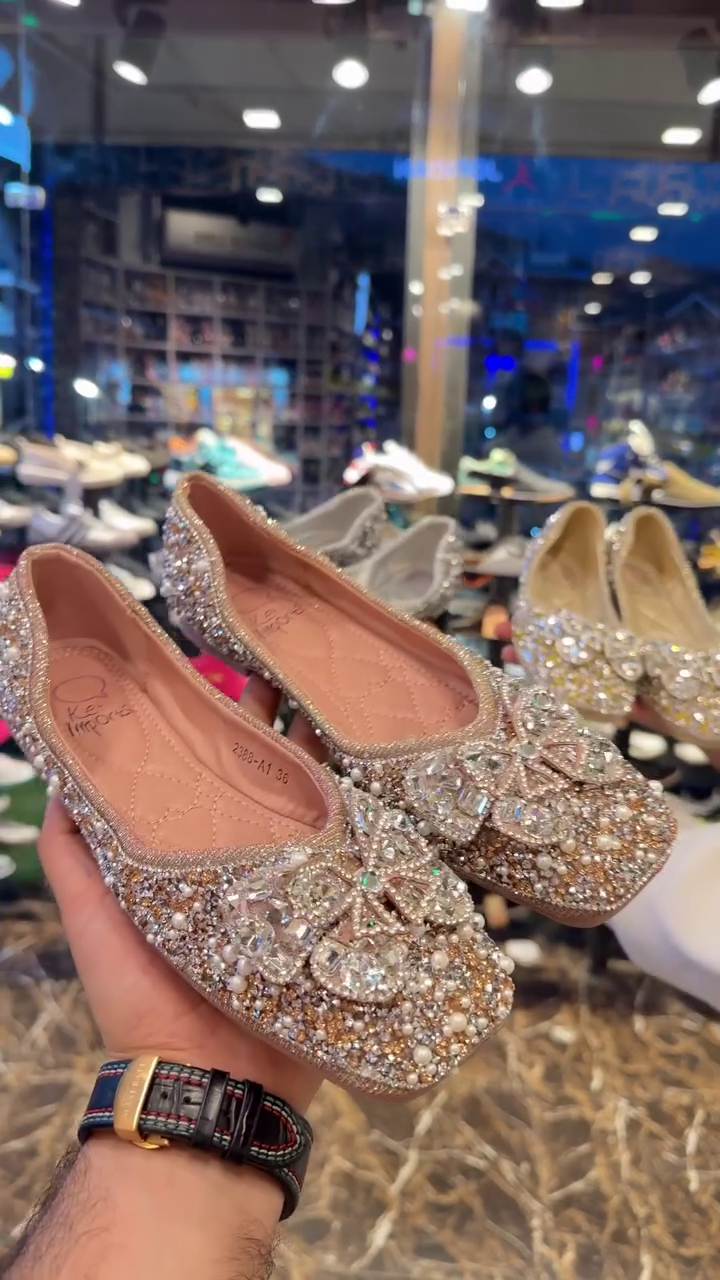 ✨ Crystal Bow Luxury Ballet Flats – Elegant Rhinestone Party Shoes 👠💎