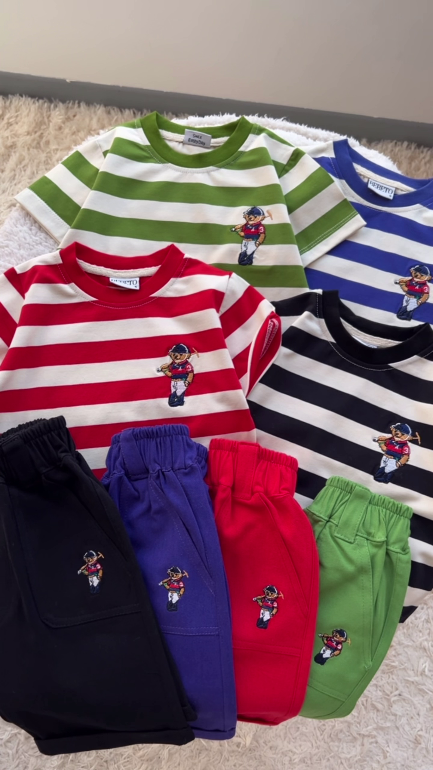 🧸 Little Champ Striped Co-Ord Set – Premium Kids Casual Collection