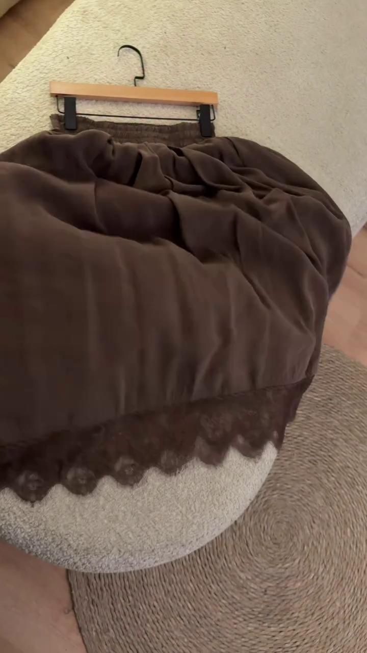 🤎 Elegant Harmony Shirt & Lace Skirt Co-Ord Set – Chic Classic Edition