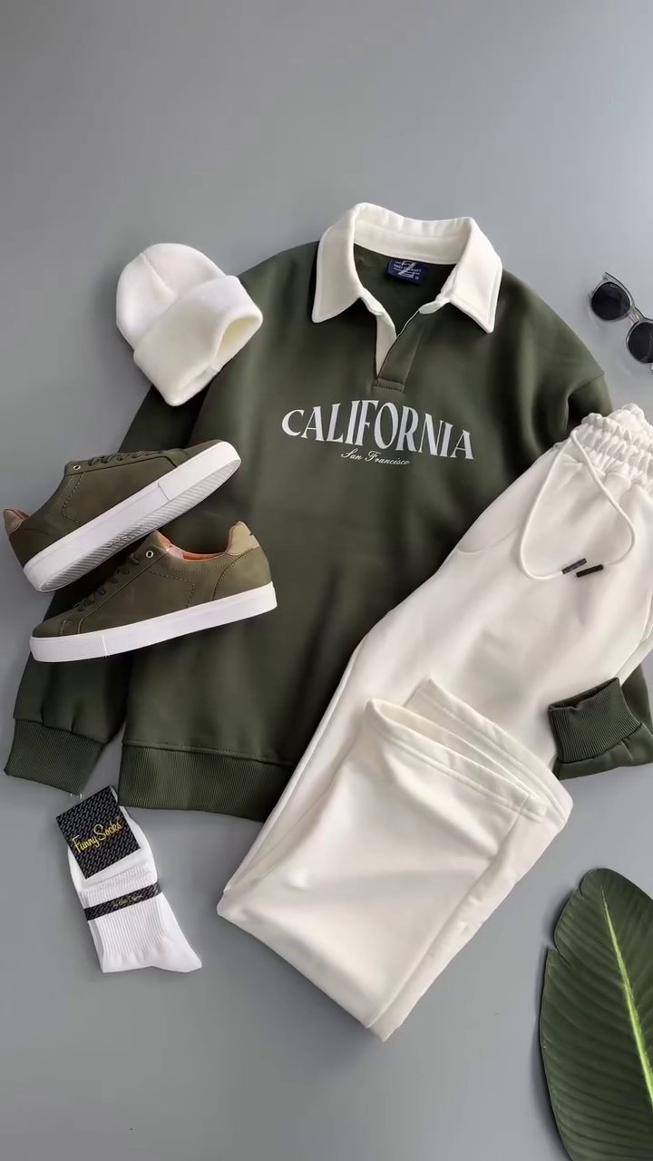 🫒 California Coast Premium Streetwear Co-Ord Set – Urban Comfort Edition