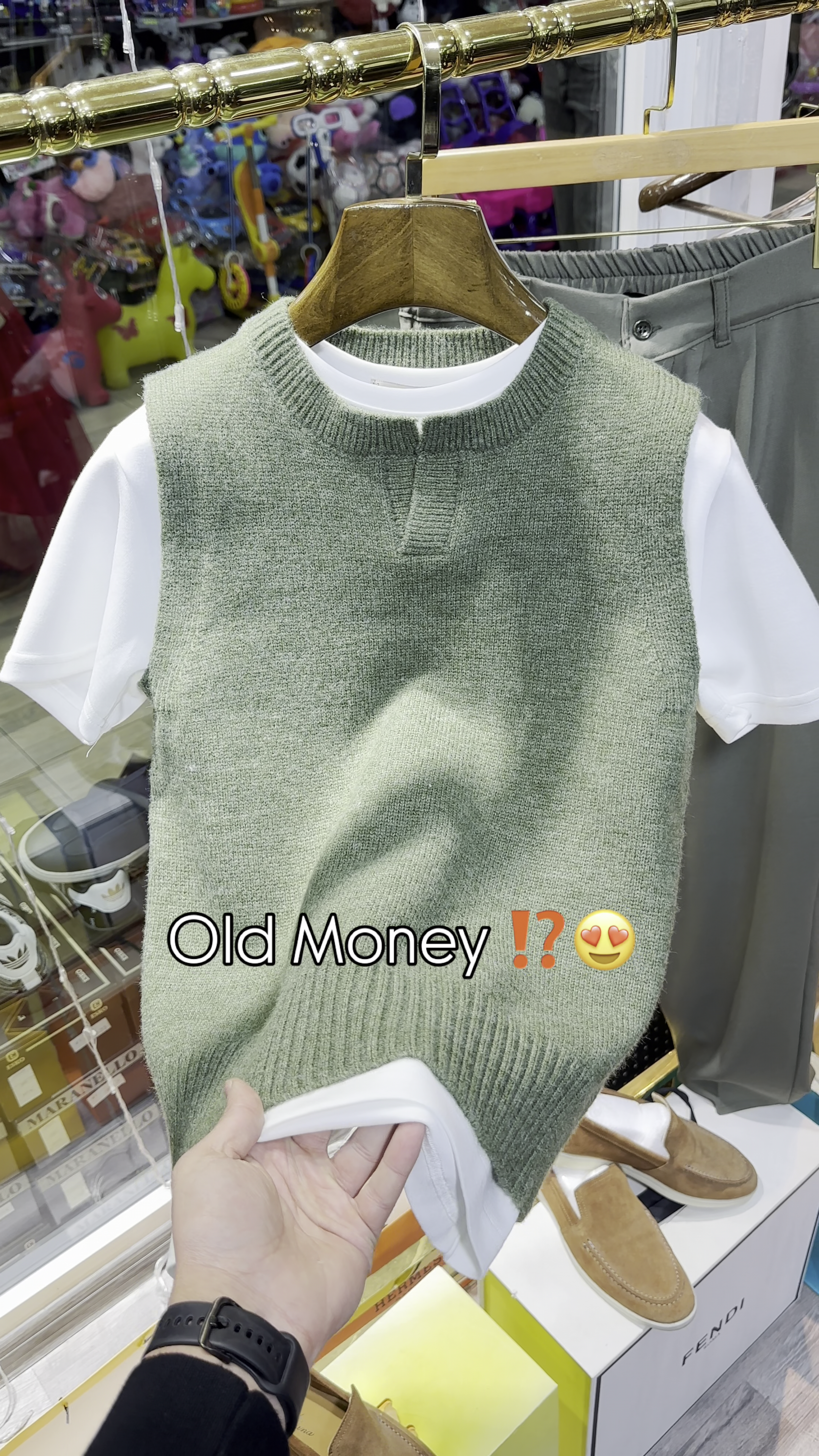 💼✨ Old Money Style Knit Vest Set – Classic Minimal Layered Outfit