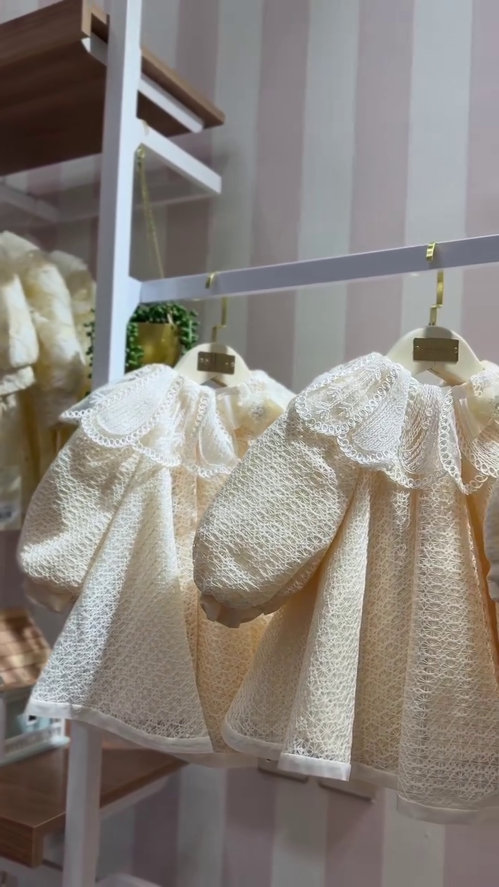 👶✨ Princess Lace Baby Dress – Elegant Floral Party Dress