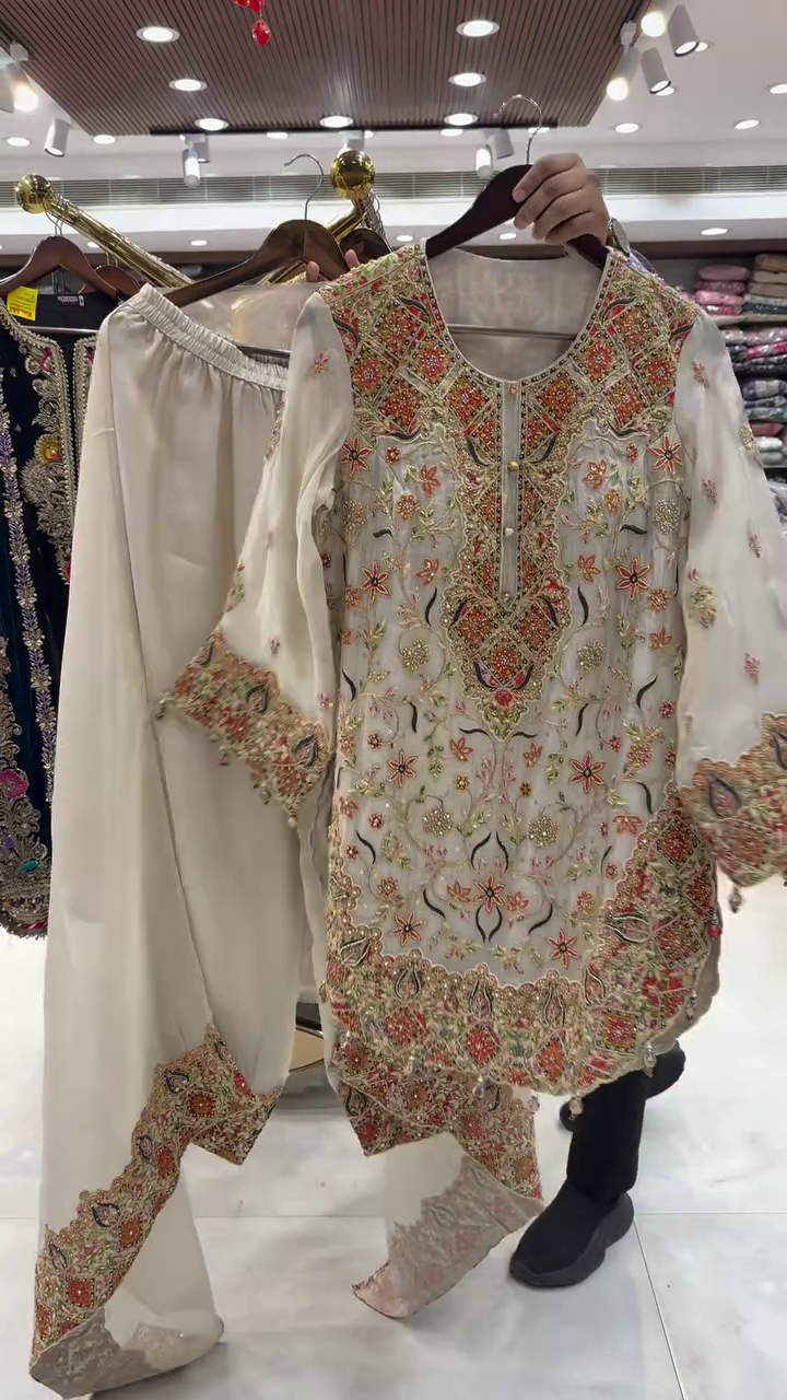 ✨ Elegant Embroidered Ethnic Kurta & Pant Set – Premium Festive Wear | Available in Multiple Designs & Colors | Sizes XXS–XXL ✨