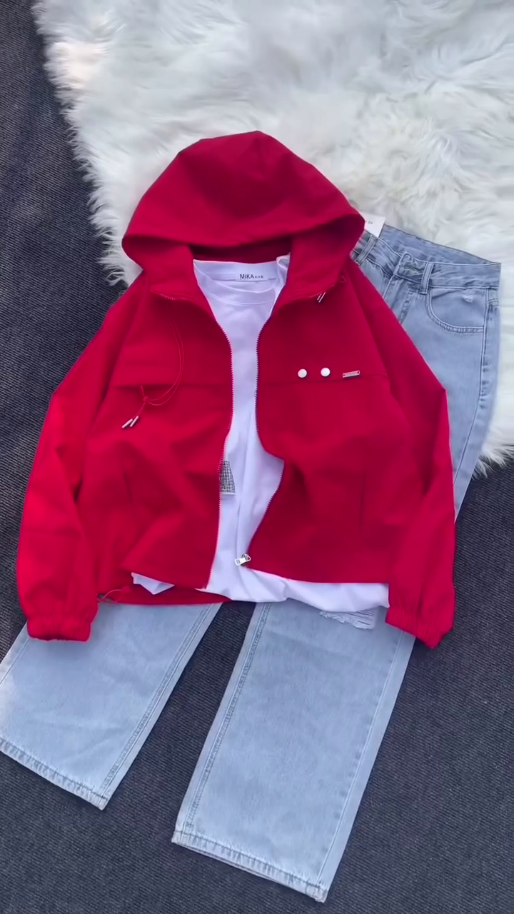 ❤️ Trendy Hooded Jacket & Denim Outfit Set – Casual Street Style Look | Comfortable Everyday Wear | Available in Multiple Colors & Designs | Sizes XXS–XXL ✨