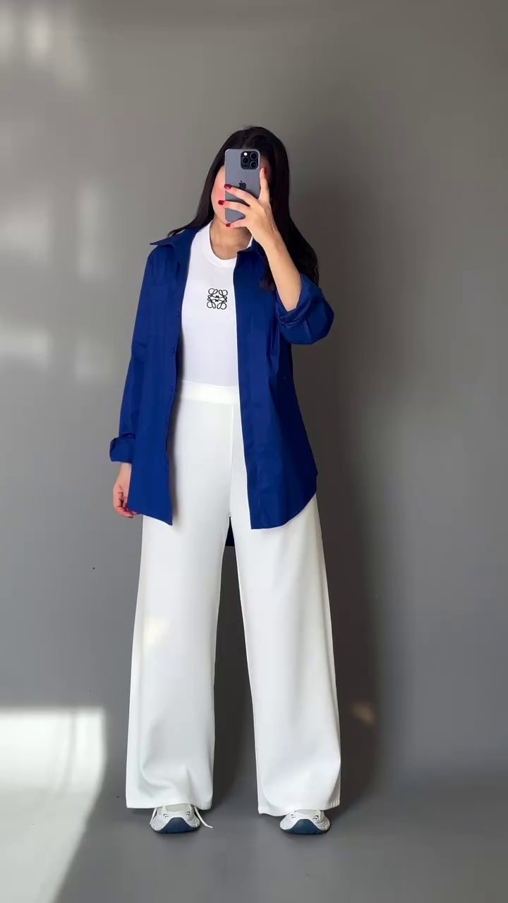 💗 Blush Chic Oversized Shirt & Wide-Leg Pants Outfit – Elegant Casual Two-Piece Style | Soft Pink Button-Down Look | Multiple Colors & Designs | Sizes XXS–XXL ✨