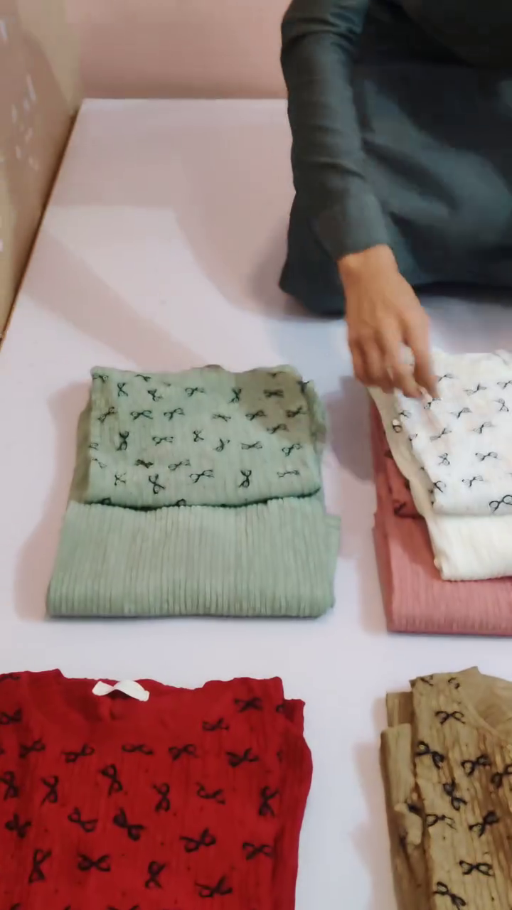 Chic Bow Print Co-Ord Set 🤍 | Elegant Soft Top & Flowy Skirt Set