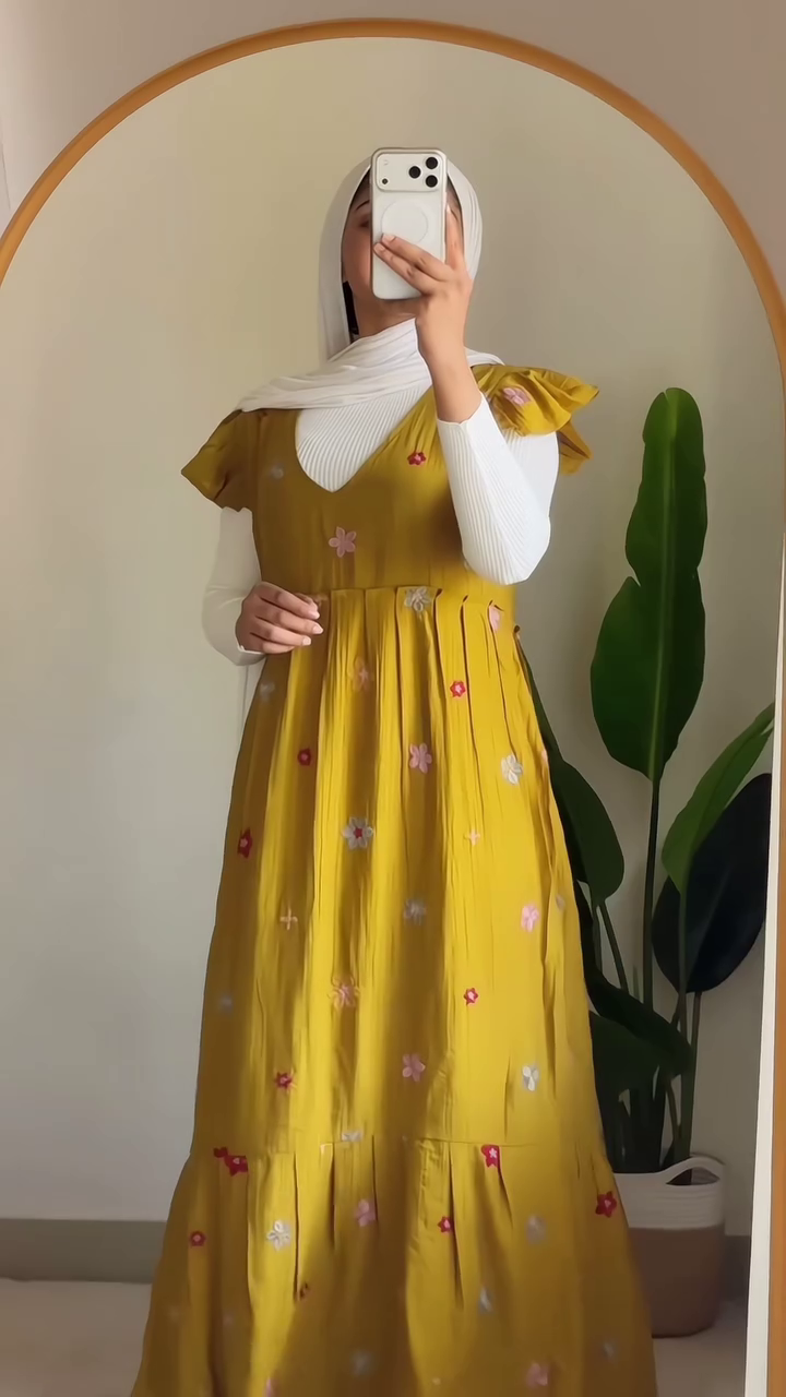 Blush Petal Layered Maxi Dress 🤍💗 | Soft Floral Embroidered Pinafore Set