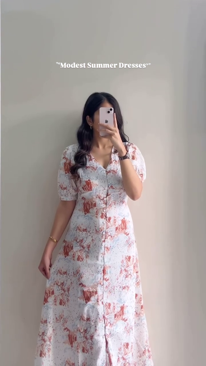 Midnight Bloom Modest Maxi Dress 🌙 | Elegant Printed Summer Dress