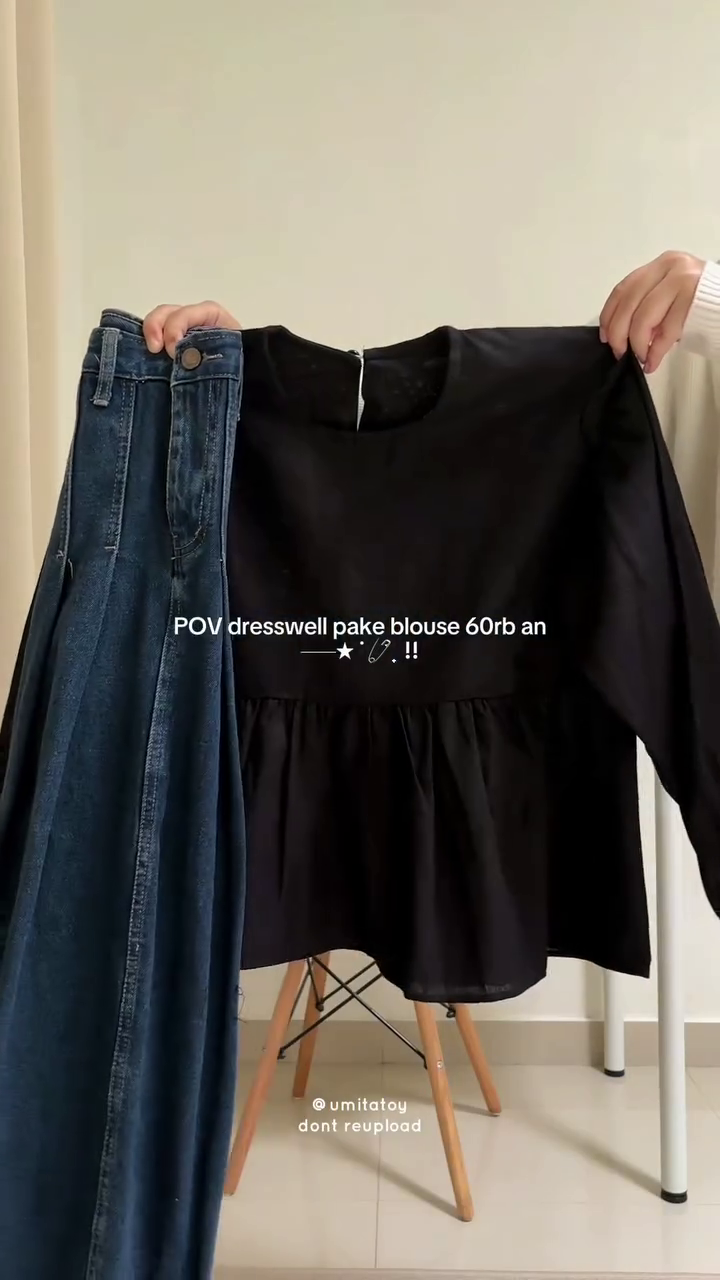 Midnight Modest Peplum Top ✨ | Elegant Flowy Everyday Blouse