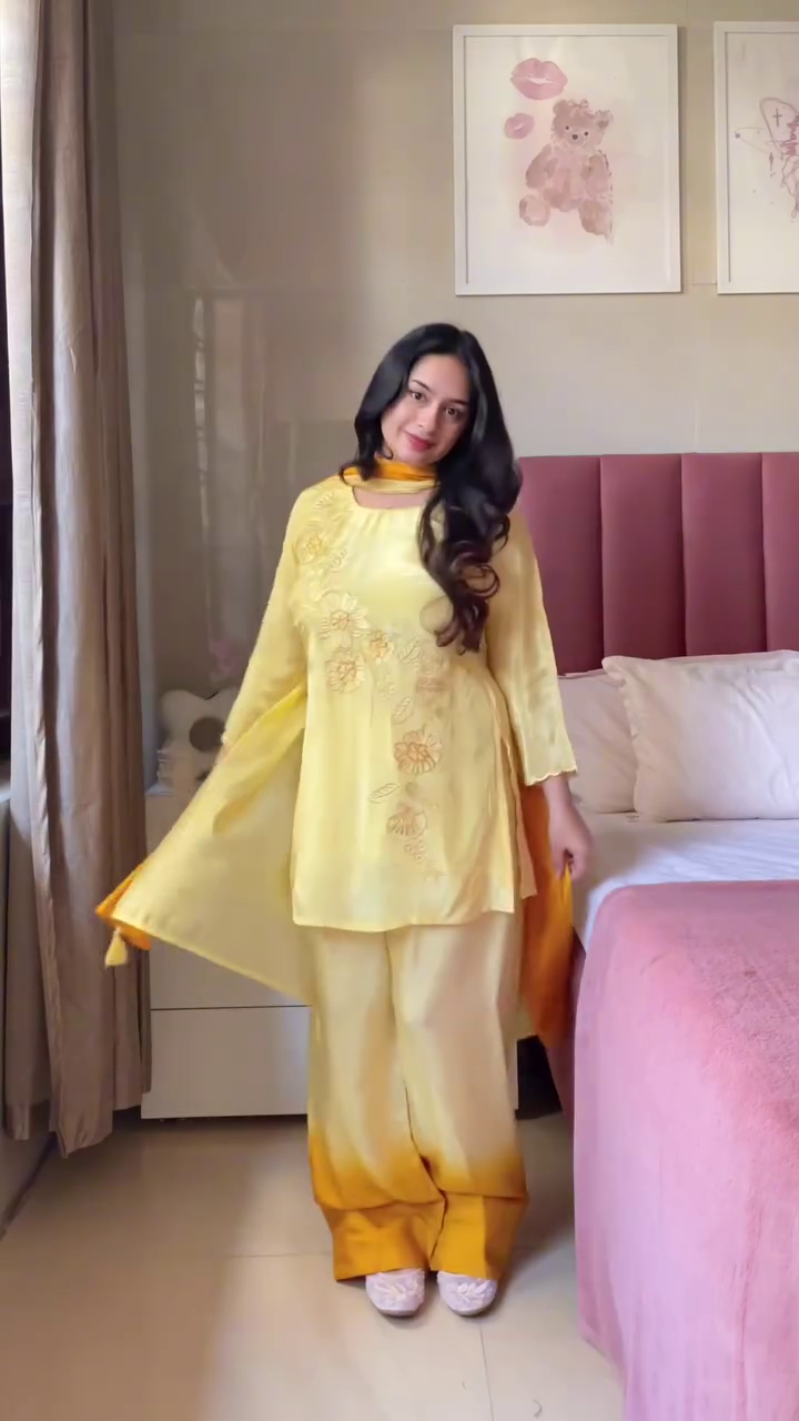 Blue Blossom Embroidered Kurta Set ✨ | Elegant Summer Ethnic Co-ord