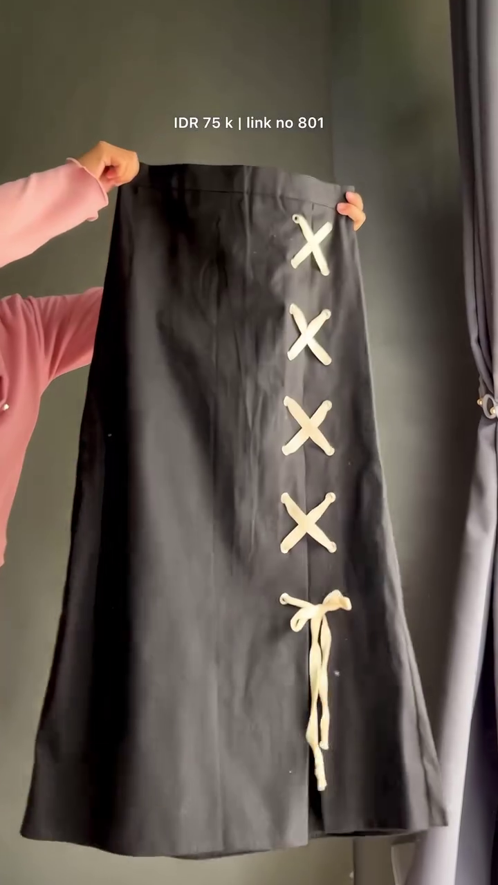 Midnight Lace-Up A-Line Skirt ✨ | Chic Statement High-Waist Skirt