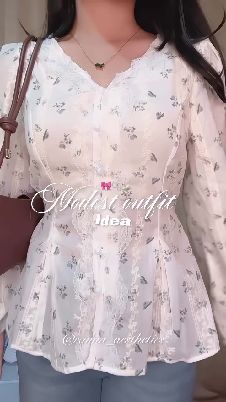 Soft Blossom Lace Peplum Top 🌸🤍✨ | Elegant Modest Floral Blouse