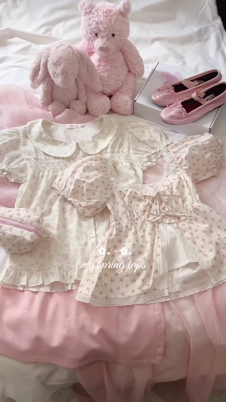 Blush Petal Dream Peplum Top 🌸🎀✨ | Soft Girl Aesthetic Lace Blouse