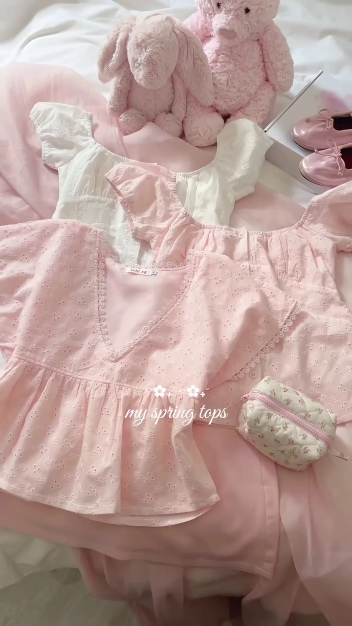 Blush Petal Dream Peplum Top 🌸🎀✨ | Soft Girl Aesthetic Lace Blouse