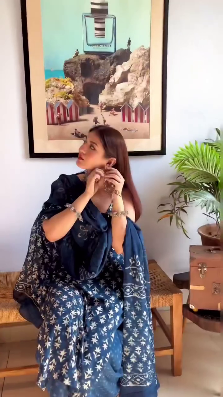 Midnight Indigo Elegance Suit Set 💙✨ | Handcrafted Printed Kurta with Dupatta