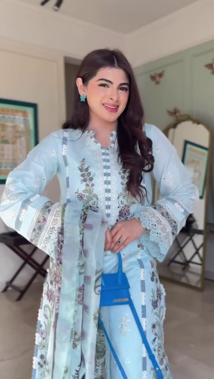 Powder Blue Grace Kurta Set 💙✨ | Elegant Embroidered Luxe Wear