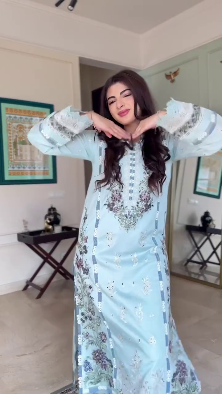 Powder Blue Grace Kurta Set 💙✨ | Elegant Embroidered Luxe Wear