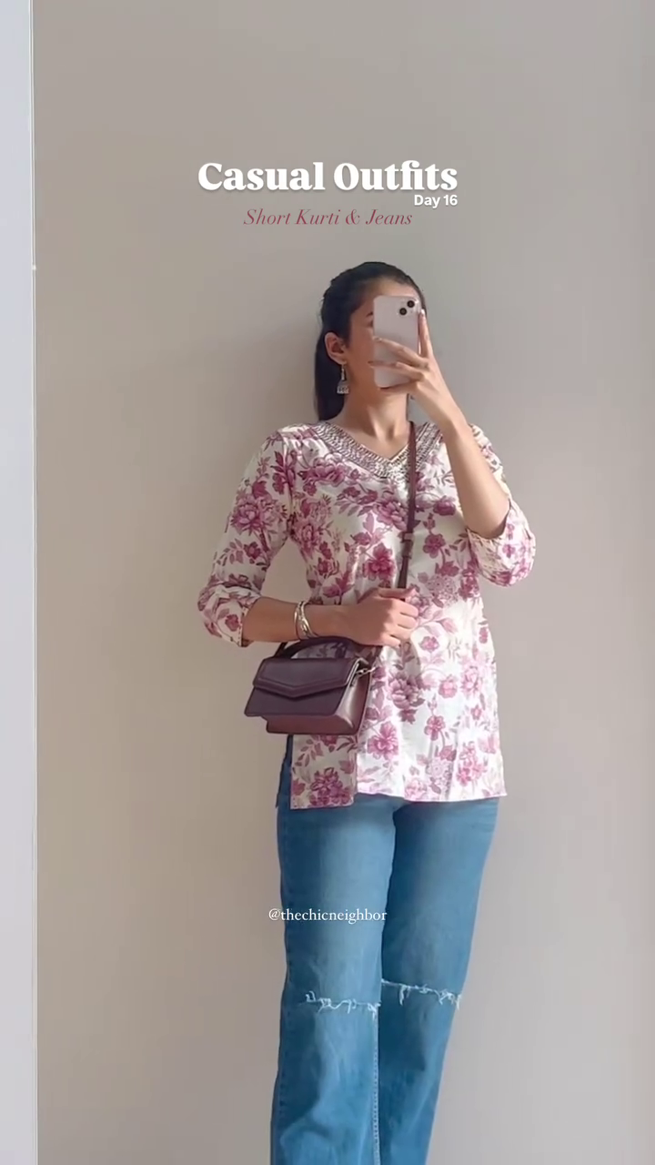 Blush Bloom Casual Kurti 🌸✨ | Floral Everyday Chic Top