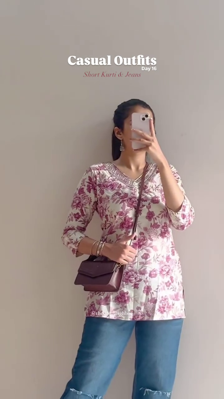 Blush Bloom Casual Kurti 🌸✨ | Floral Everyday Chic Top