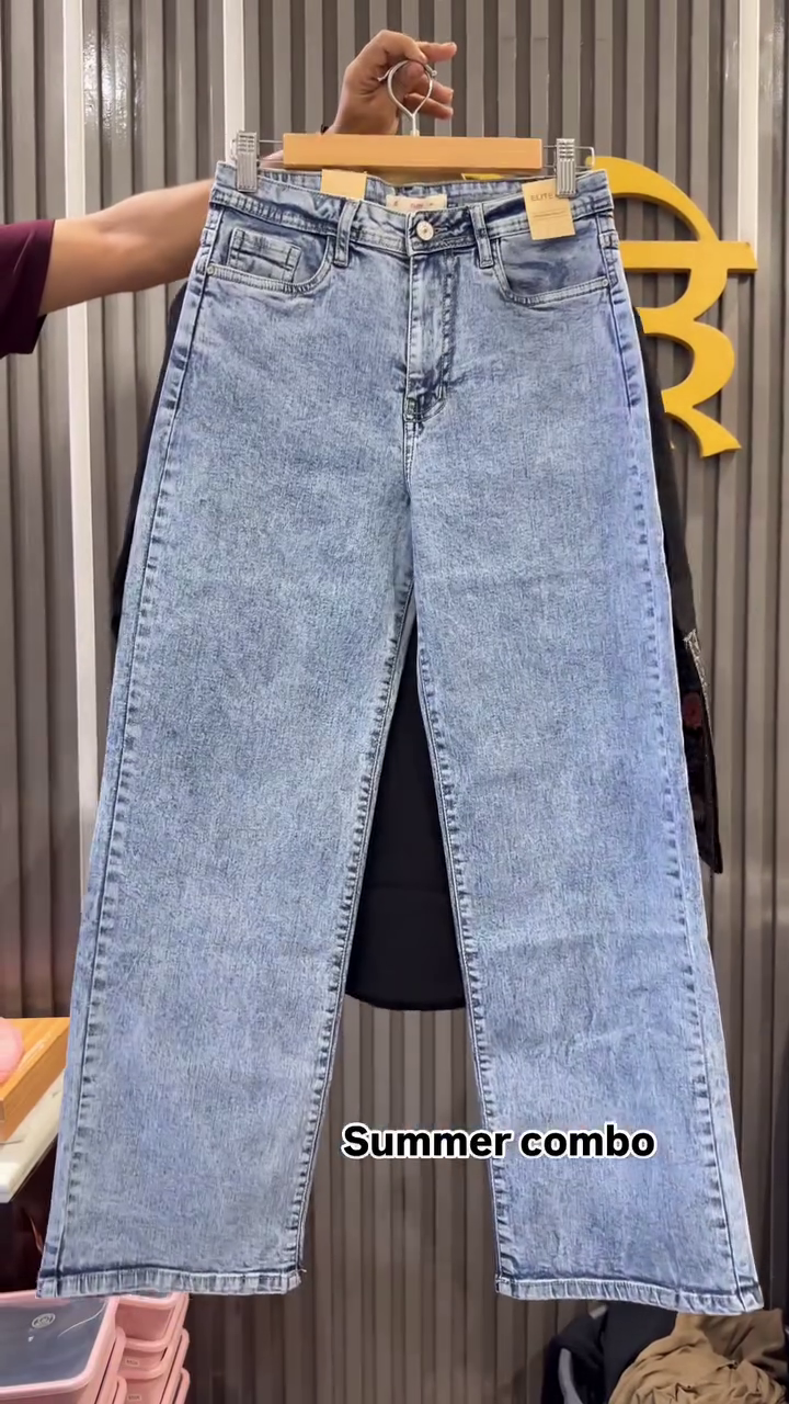 Midnight Bloom Summer Combo 🖤🌸 | Embroidered Kurti with Denim Set