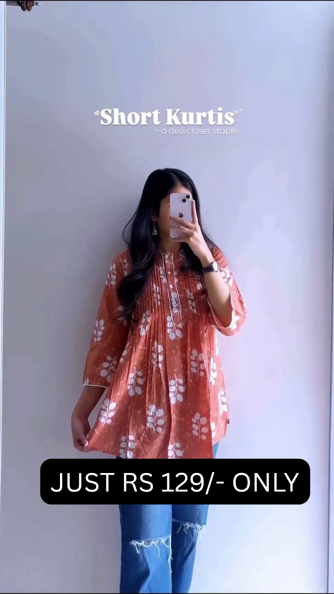 Soft Breeze Floral Short Kurti 🌿💙 | Everyday Chic Peplum Top