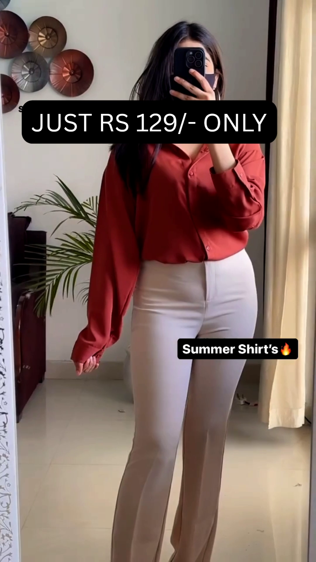 Ruby Glow Summer Shirt ❤️🔥 | Elegant Wrap-Style Casual Top