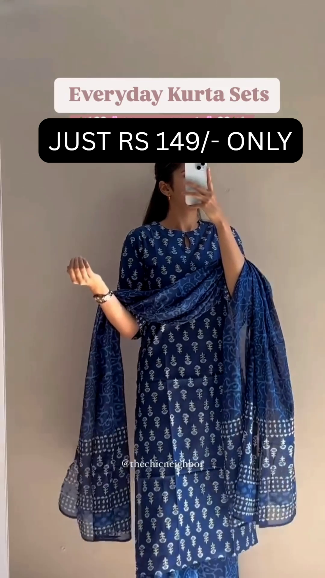 Indigo Charm Everyday Kurta Set 💙🌿 | Elegant Printed Casual Wear