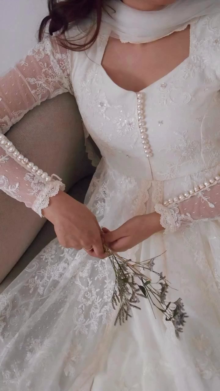 🤍 Ivory Dream Lace Anarkali Set – Pure Elegance, Timeless Grace 🤍✨