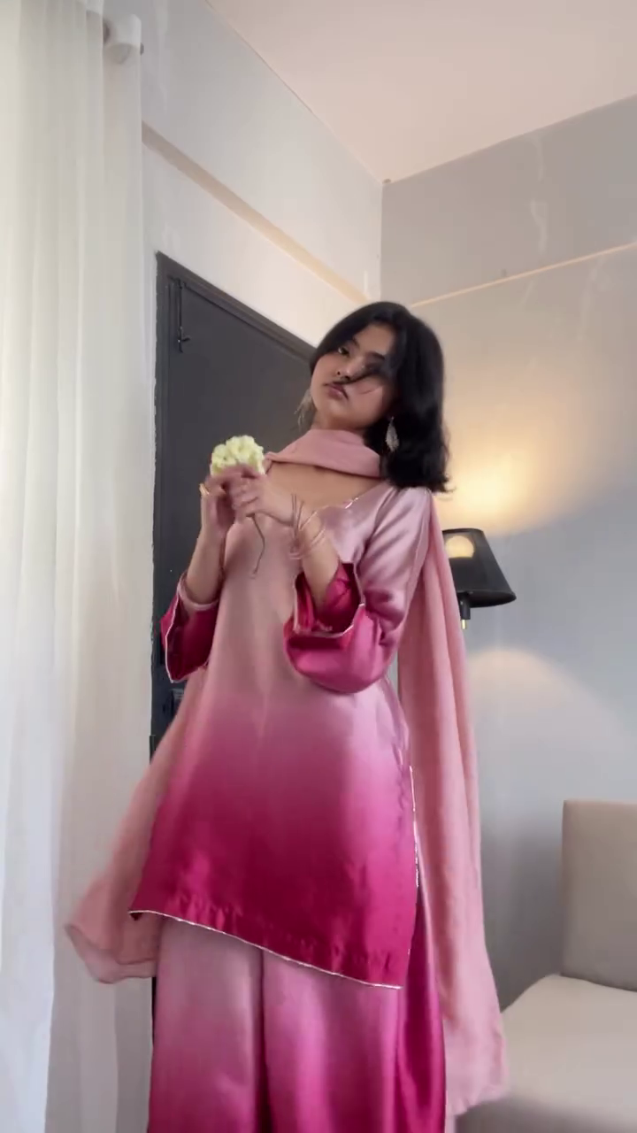 🌸 Blush Ombre Luxe Suit Set – Soft Glam with a Statement Twist 🌸✨