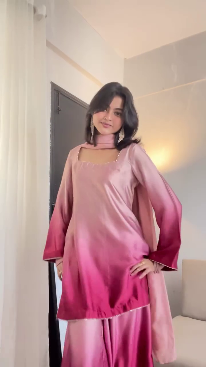 🌸 Blush Ombre Luxe Suit Set – Soft Glam with a Statement Twist 🌸✨