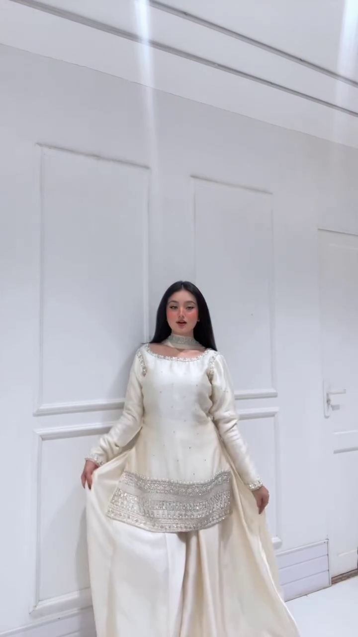 🤍 Pearl Ivory Regal Sharara Set – Elegance with a Royal Glow ✨👑