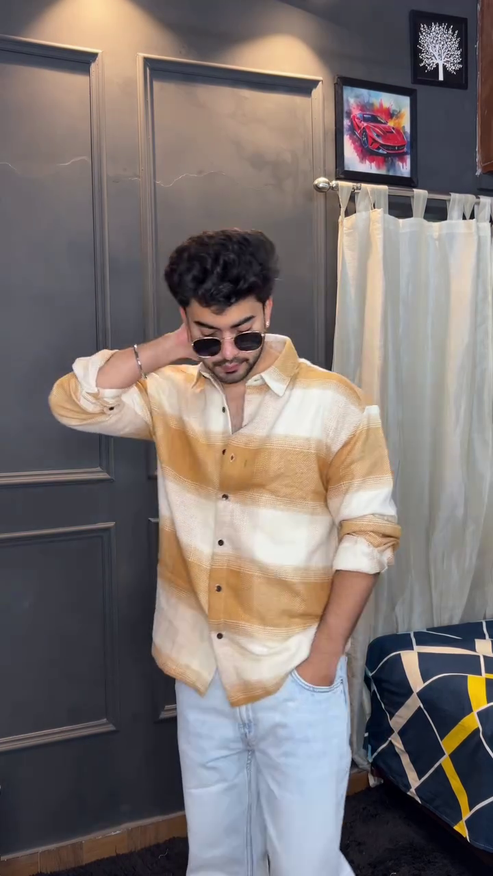 🖤 Grey & Black Ombre Check Shirt – Bold Street Style Statement 🔥👕