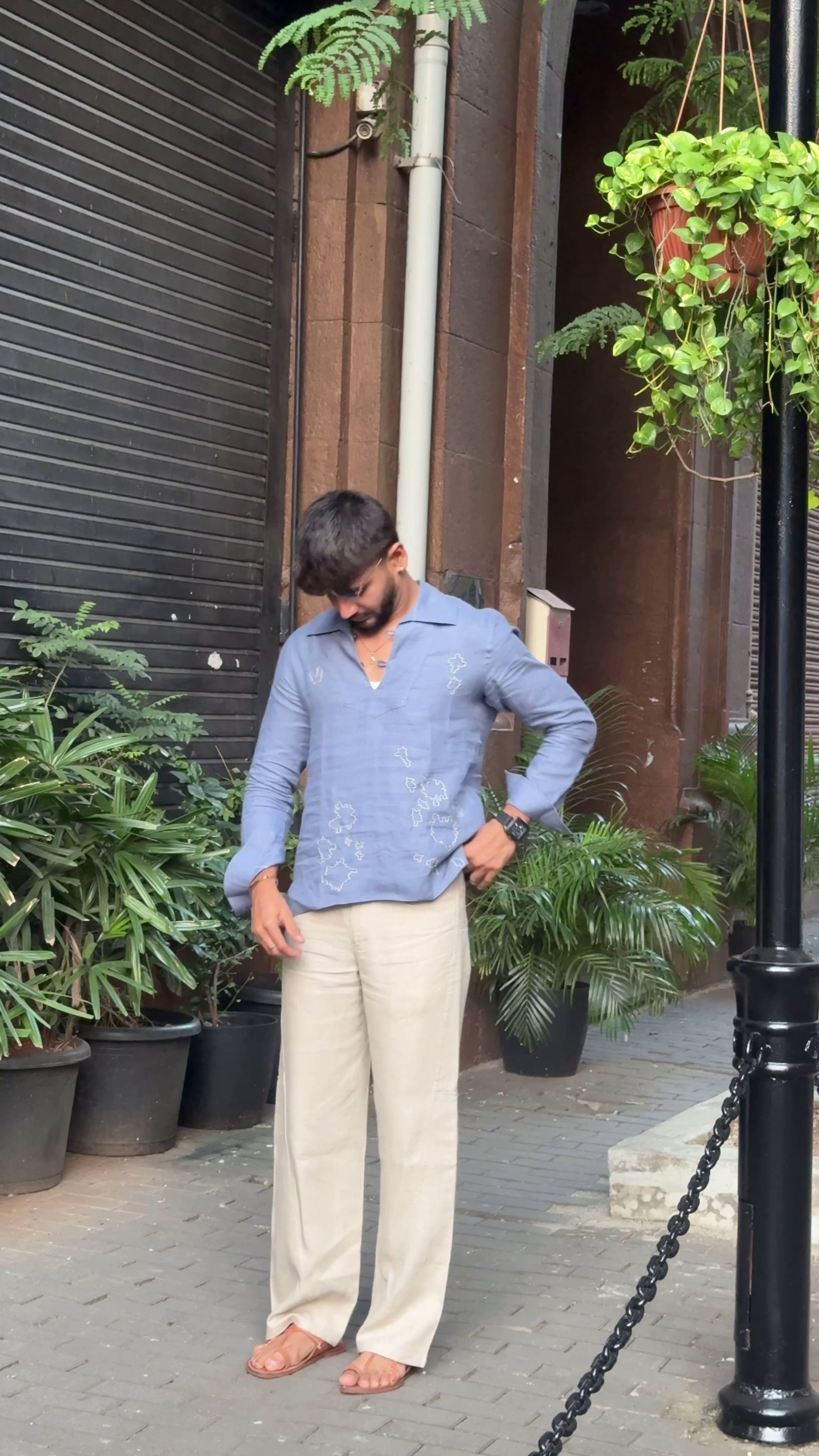 💙 Textured Blue Casual Shirt – Effortless Summer Style 🌿✨