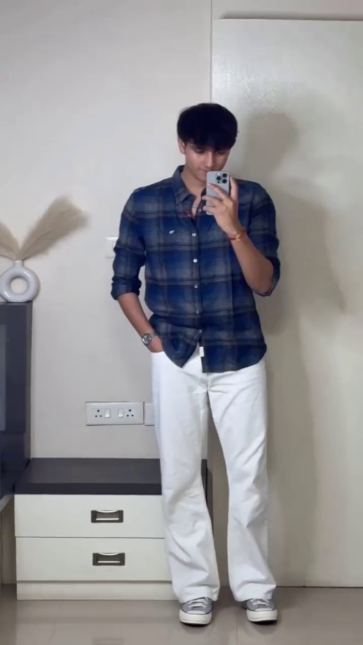 “Sky Check Casual Set 💙 | Effortless Cool Everyday Fit”