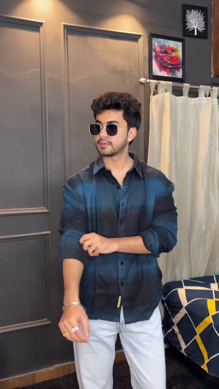 “Crimson Fade Check Shirt ❤️ | Bold Casual Statement Fit”