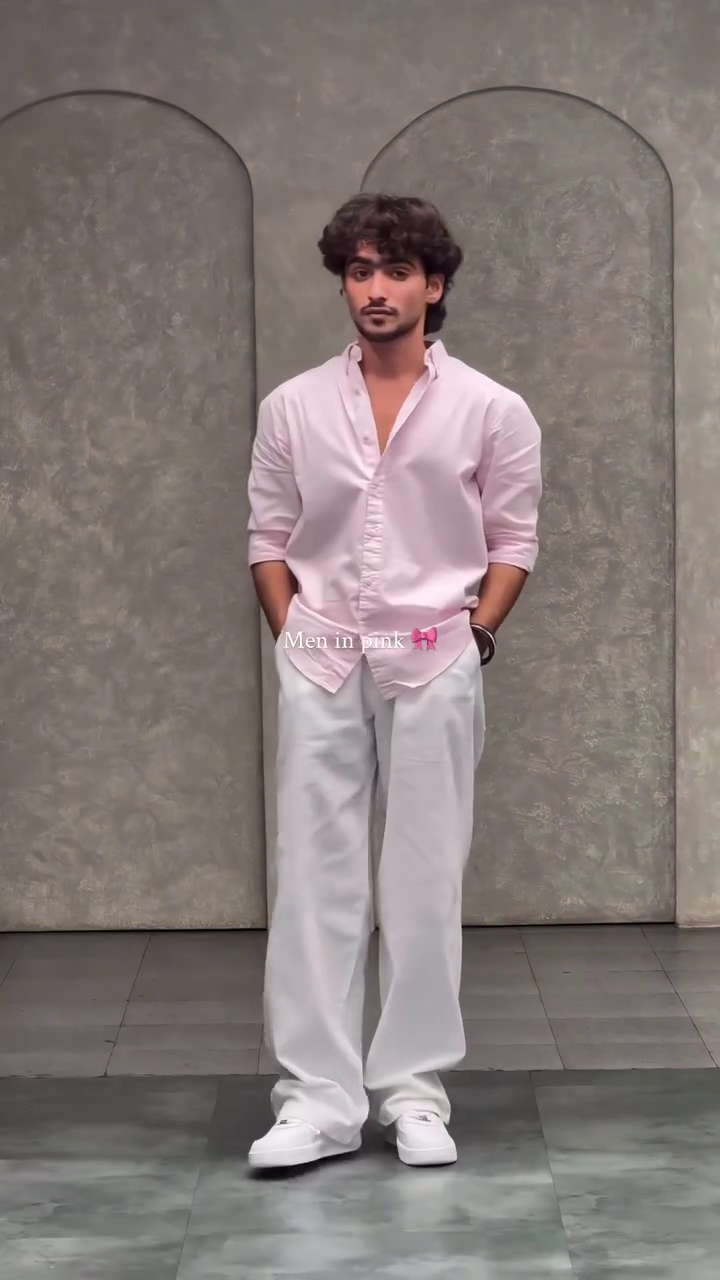 “Blush Pink Classic Shirt 🌸 | Soft Statement Minimal Fit”